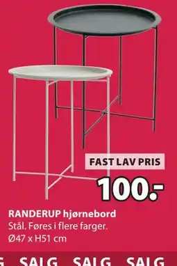 JYSK RANDERUP hjørnebord tilbud