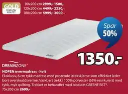 JYSK HOPEN overmadrass - hvit tilbud
