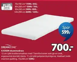 JYSK KJOSEN skummadrass tilbud