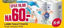 Europris LAMBI TOALETTPAPIR tilbud