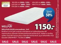 JYSK WELLPUR GULEN overmadrass - hvit tilbud
