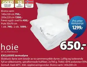 JYSK EXCLUSIVE termodyne tilbud