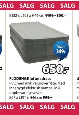 JYSK FLODENGE luftmadrass tilbud