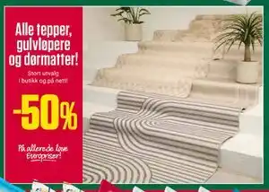 Europris Alle tepper, gulvløpere og dørmatter! tilbud