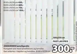 JYSK ANDAMMEN lamellgardin tilbud