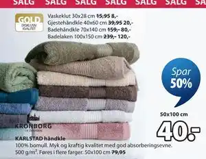 JYSK KARLSTAD håndkle tilbud