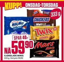 Europris SJOKOLADE MINIS tilbud