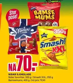 Europris NIDAR SJOKOLADE tilbud