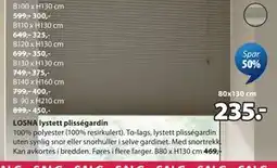 JYSK LOSNA lystett plisségardin tilbud