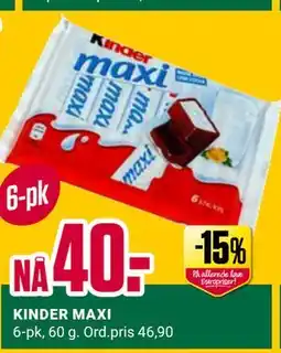Europris KINDER MAXI tilbud