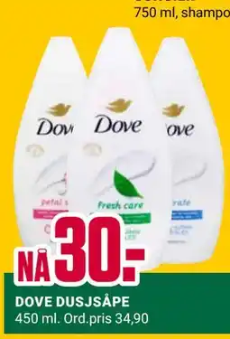 Europris DOVE DUSJSÅPE tilbud