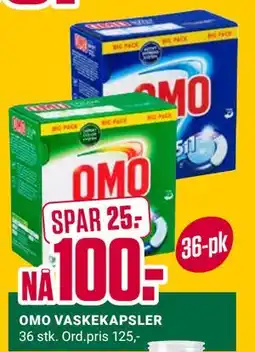 Europris OMO VASKEKAPSLER tilbud