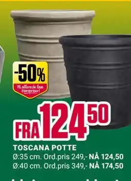 Europris TOSCANA POTTE tilbud