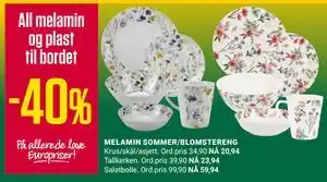 Europris All melamin og plast til bordet tilbud