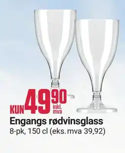 Europris Engangs rødvinsglass tilbud