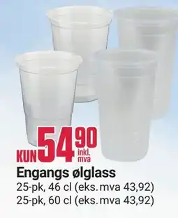 Europris Engangs ølglass tilbud