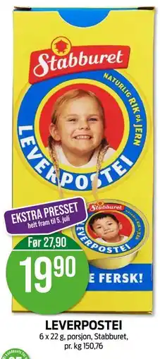 Kiwi LEVERPOSTEI tilbud