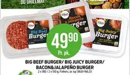 Kiwi BIG BEEF BURGER/ BIG JUICY BURGER/ BACON&JALAPEÑO BURGER tilbud