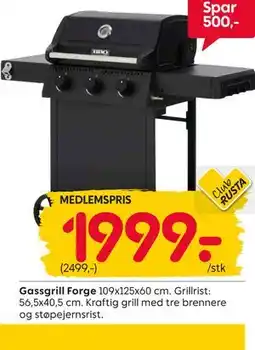 Rusta Gassgrill Forge, Medlemspris tilbud
