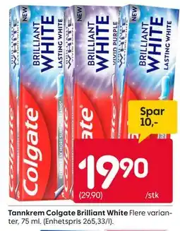 Rusta Tannkrem Colgate Brilliant White tilbud