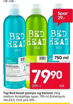 Rusta Tigi Bed Head sjampo og balsam tilbud