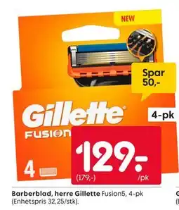 Rusta Barberblad, herre Gillette Fusion5, 4-pk tilbud
