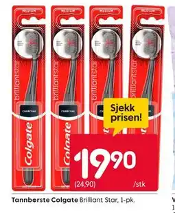 Rusta Tannbørste Colgate Brilliant Star, 1-pk tilbud
