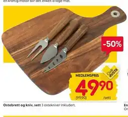 Rusta Ostebrett og kniv, sett, Medlemspris tilbud