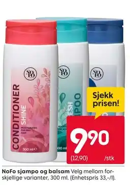 Rusta NoFo sjampo og balsam tilbud