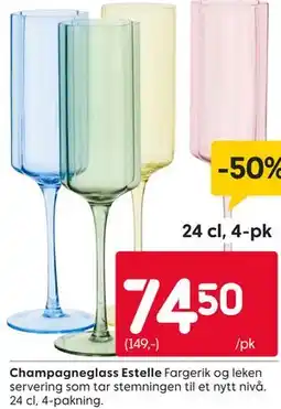 Rusta Champagneglass Estelle tilbud