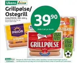 Joker Grillpølse/ Ostegrill tilbud