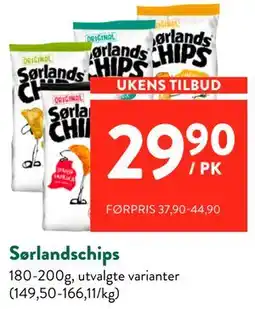 Jacobs Sørlandschips tilbud
