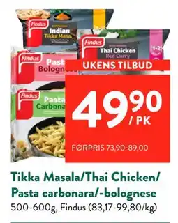 Jacobs Tikka Masala/Thai Chicken/ Pasta carbonara/-bolognese tilbud
