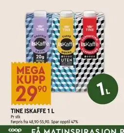 Coop Mega TINE ISKAFFE 1 L tilbud