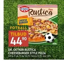 Coop Mega DR. OETKER RUSTICA CHEESEBURGER STYLE PIZZA tilbud