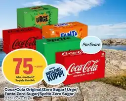 Coop Mega Coca-Cola Original/Zero Sugar/ Urge/ Fanta Zero Sugar/Sprite Zero Sugar, Medlemspris tilbud