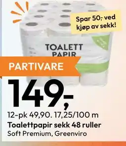Gigaboks Toalettpapir sekk 48 ruller tilbud