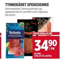 Meny TYNNSKÅRET SPEKESKINKE tilbud