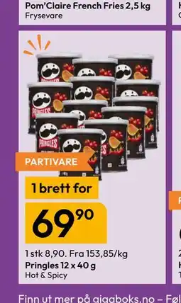 Gigaboks Pringles 12 x 40 g tilbud