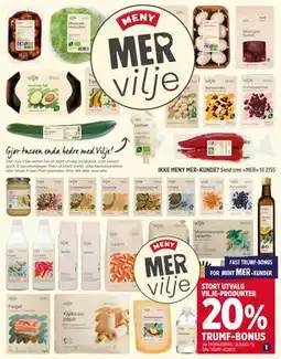 Meny STORT UTVALG VILJE-PRODUKTER tilbud