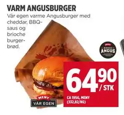 Meny VARM ANGUSBURGER tilbud