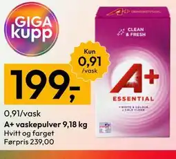 Gigaboks A+ vaskepulver 9,18 kg tilbud