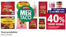 Meny Taco-produkter tilbud