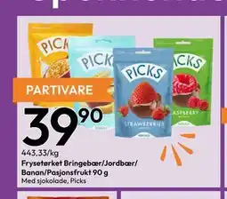 Gigaboks Frysetørket Bringebær/Jordbær/ Banan/Pasjonsfrukt 90 g tilbud