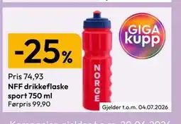 Gigaboks NFF drikkeflaske sport 750 ml tilbud