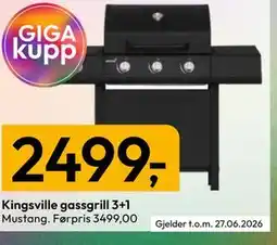 Gigaboks Kingsville gassgrill 3+1 tilbud