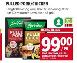 Meny PULLED PORK/CHICKEN tilbud