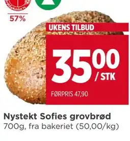 Meny Nystekt Sofies grovbrød tilbud