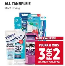 Meny ALL TANNPLEIE tilbud