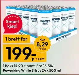 Gigaboks Powerking White Sitrus 24 x 500 ml tilbud